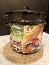 Granite Ware 7.3 Qt 3-Piece Blancher Stock Pot, Strainer & Lid #6140 - NEW