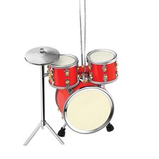 Broadway Gifts 3 Inch Red Wood Drum Set Ornament Decoration