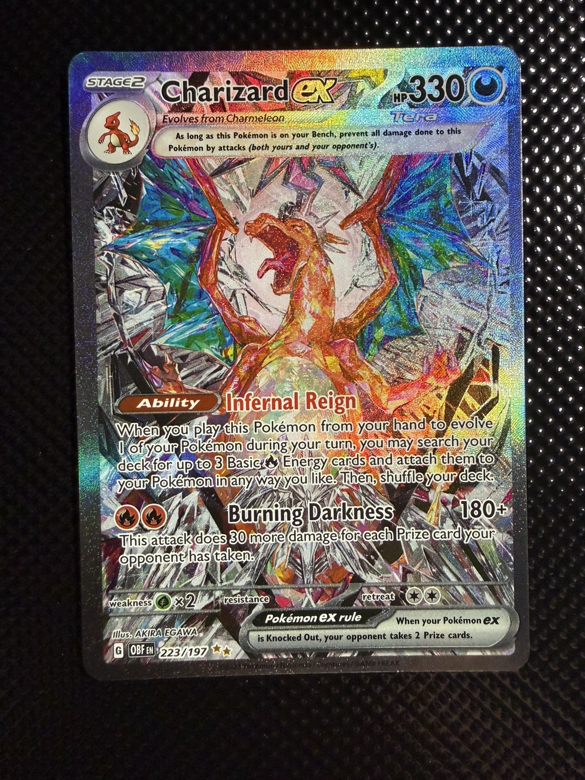 Pokemon Charizard ex 223/197 Special Illustration Rare SIR Obsidian Flames NM