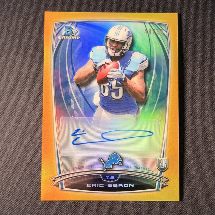 2014 Bowman Chrome Rookie Refractor Autographs Eric Ebron #RCRA-EE Gold /50