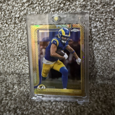Topps 2025 Topps Chrome Puka Nacua Los Angeles Rams #166 Serial #25/50