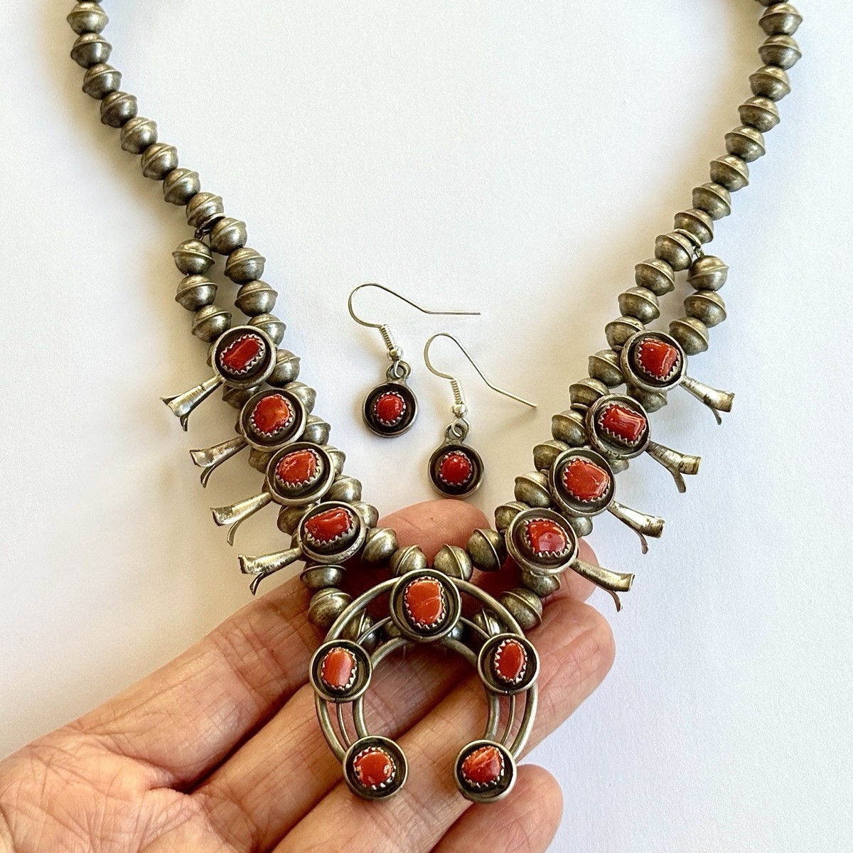 よ*ー様 NAMACHEKO 18aw Asymmetric BarbaraJa Necklace, Squash Blossom, Turquoise, Cast Naja, Hallmark, Vintage, 365