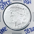 1924 SILVER PEACE DOLLAR AUTHENTIC HI GRADE U.S. MINT COIN FREE SHIPPING 5876