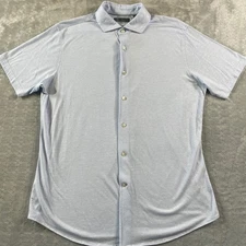 Daniel Cremieux Shirt Mens Large Blue Hemp Linen Signature Soft Light Preppy