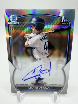 Marco Vargas 2023 Bowman Chrome Prospect Auto Refractor /499 #CPA-MVA Auto 1st