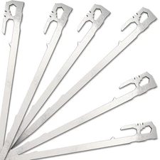 Camping Tent Stakes - Heavy Duty Pegs Outdoor, Metal Tarp Spikes and Inflatable