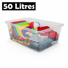 Plastic Storage Boxes With Clear Lids Large Stackable Boxes Home Kitchen Office