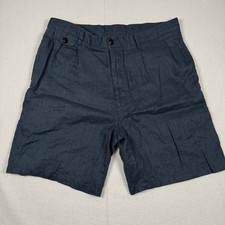 Nautica Cabin Two-pleat Linen Shorts Navy Men's W38 VTG 90'S Chino Bermuda