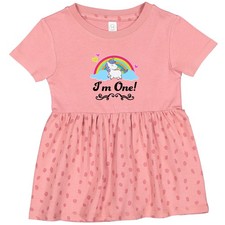 Inktastic 1st Birthday Unicorn Rainbow 1 Year Old Party Infant Dress Im Girl