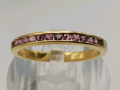 JLO Bandring Gr. 56  925er Sterlingsilber pink Edelsteine vergoldet J. Lopez 