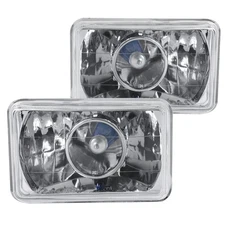 Clear Fits 2Pc 4X6 Square Projector Headlights+H4 Bulbs+T10 City Lamp Bulbs