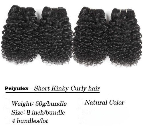 4 Bündel 8 Zoll reines schwarzes Echthaar Bündel - brasilianische natürliche Farbe - Bild 3 von 4