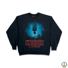 Stranger Things Upside Down Sweatshirt Men Large Black Netflix TV Promo Pullover