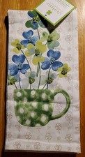 Storehouse St. Patrick's Day 2pk Kitchen Towels Green  Blue Clover  Shamrocks