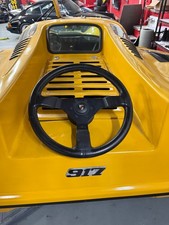 Personal Grinta Style Steering Wheel Black Leather W Porsche Crest Horn Button
