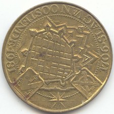 Belgium Token, 1981 50 Oostendse Florijn Slag van Oostende 1706