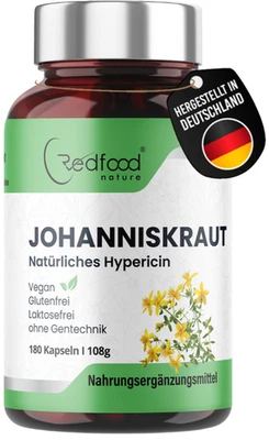 REDFOOD St. John's Wort Capsules 500mg - Natural Hypericin | 180 Vegan Capsules