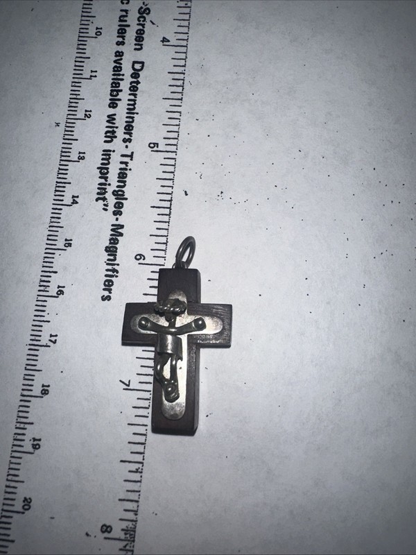 Unique Modernist Wood And Metal Cross Unmarked  As Is 