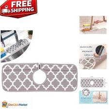 Elegant 15" x 5.5" Microfiber Faucet Mat - Absorbent Splash Guard for Kitchen