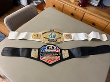 Lot 2 Toy WWE Belts 2010 World  Intercontinental Championships White / Black