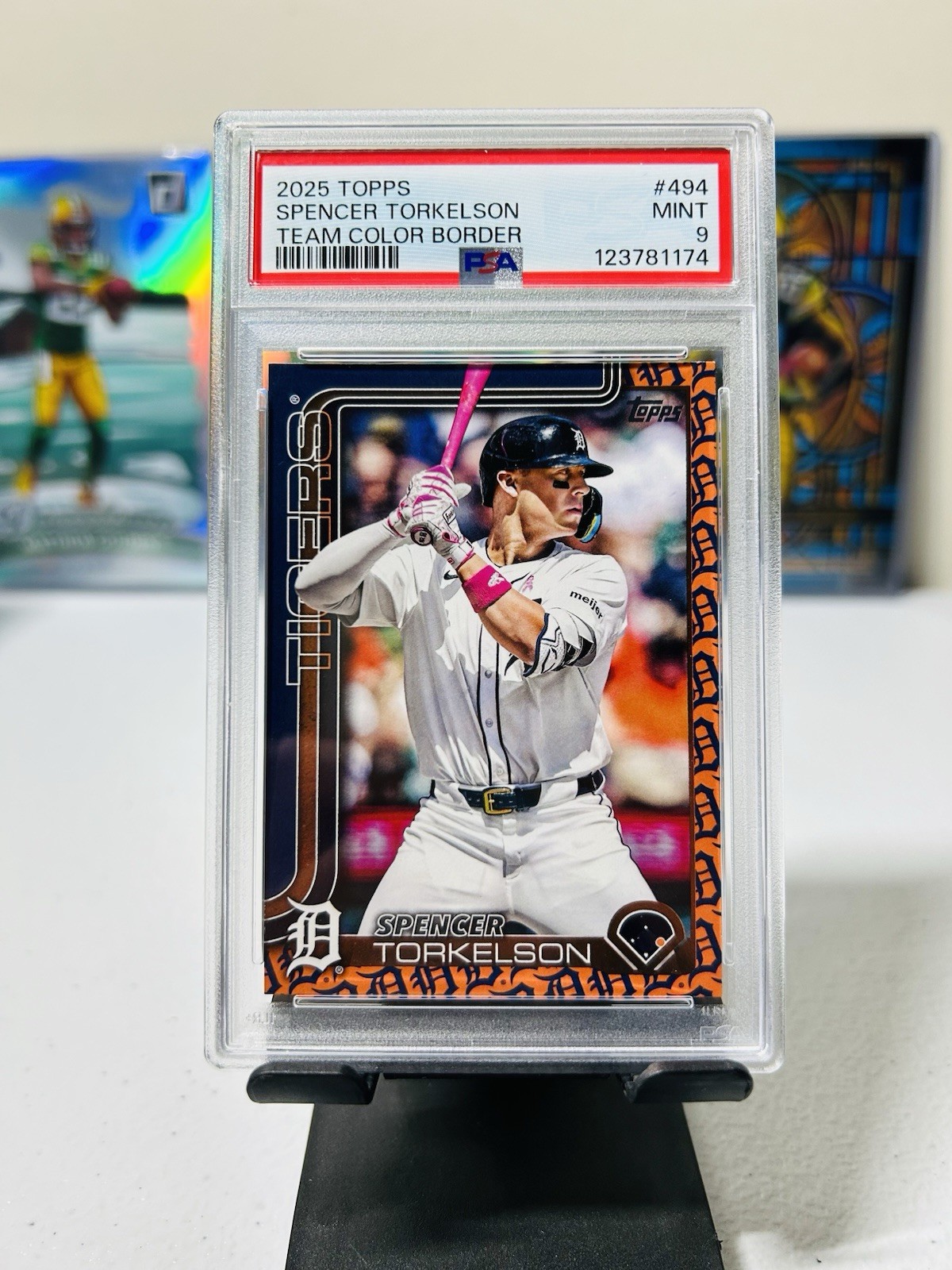 Spencer Torkelson 2025 Topps Team Color Border SSP PSA Mint 9 #494 Tigers 