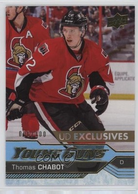 2016-17 Upper Deck Young Guns Exclusives 6/100 Thomas Chabot #488 Rookie RC d9r