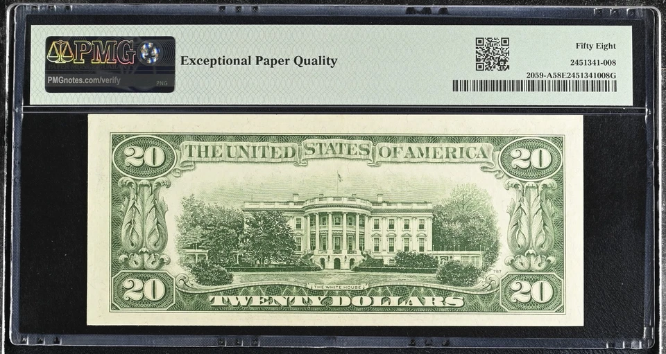 1950A Federal Reserve Note Boston $20 Dollars Fr#2059-A PMG Grade 58 EPQ Gem  - Image 2 of 2