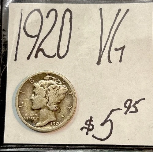 1920 Mercury Silver Dime (VG) Very Good Condition! ENN Coins