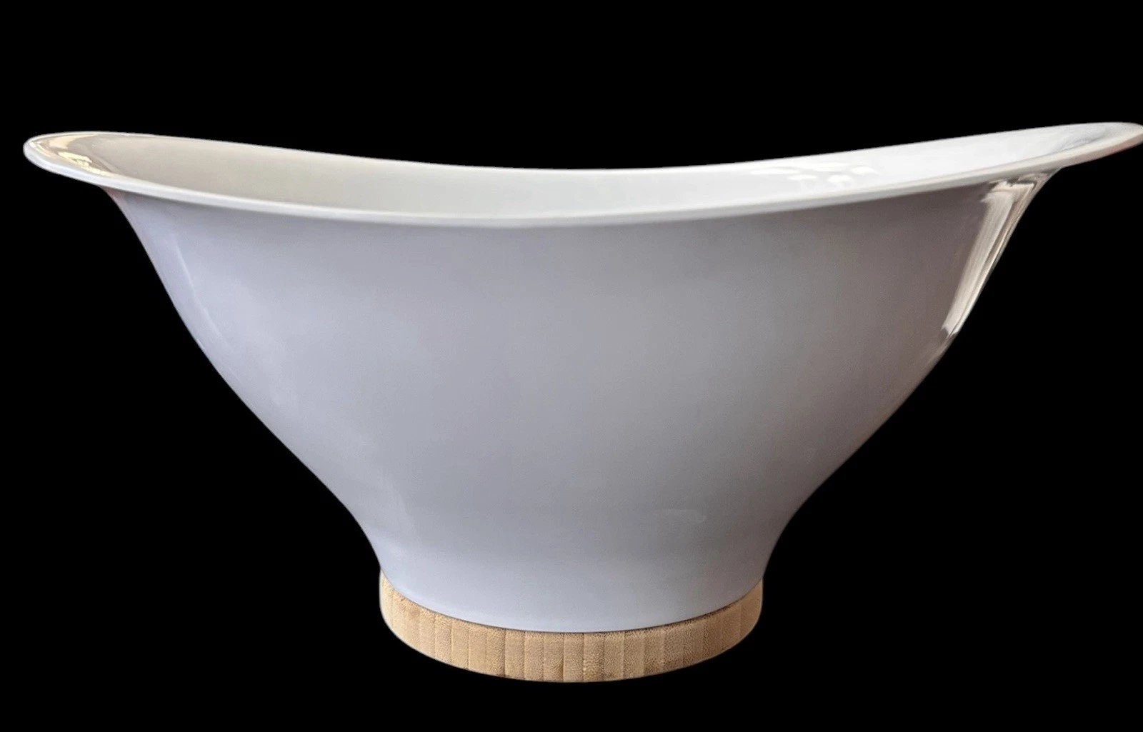 Quirky Ventu Multi-Purpose Strainer Colander Serving Bowl W/ Sealed Bamboo Base