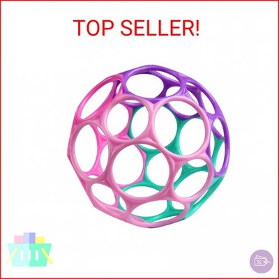 Bright Starts Oball Easy Grasp Classic Ball Infant Toy in Pink/Purple, Age Newbo