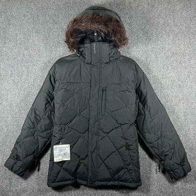 Billabong Down Ever Tara Dakides Parka Fur Hood Ski Snow Jacket Black Size Small