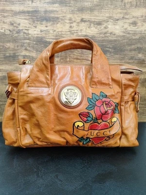 Sac À Main En Cuir gucci Vintage Orange Pinup - Photo 1/4