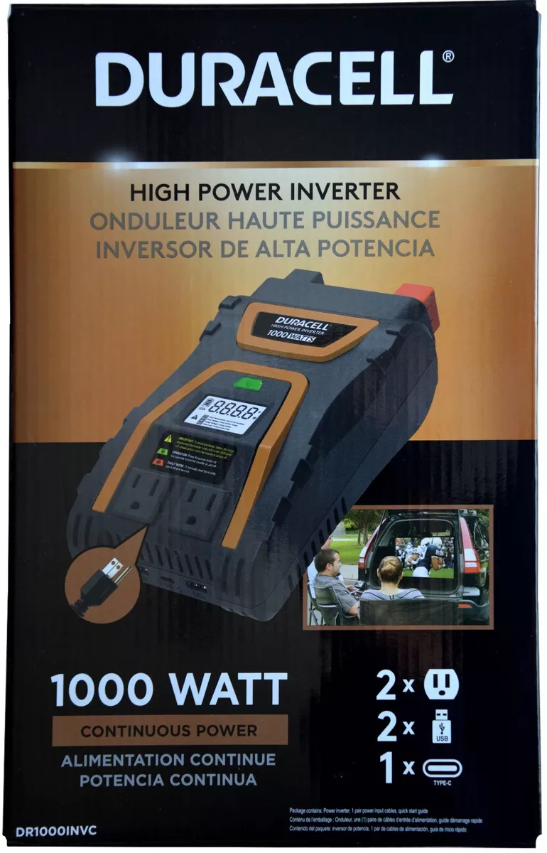 Duracell High Power Inverter 1000 Watt Continuous Power DR1000INVC 