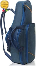 Alto Saxophone Case 2-In-1 Padded Backpack Gig Bag with Flute Pocket  Accessory