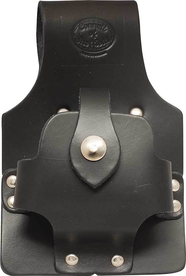 Connell Of Sheffield Black Leather Scaffolders Tape Measure Holder - UK Handmade