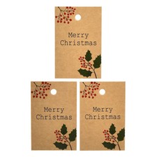 Geschenkanhänger Merry Christmas Naturpapier 8,5×5,5cm 20 Stk, 20 Stück