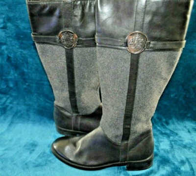 Womens size Franco Fortini Leather and Fabric Boots Black