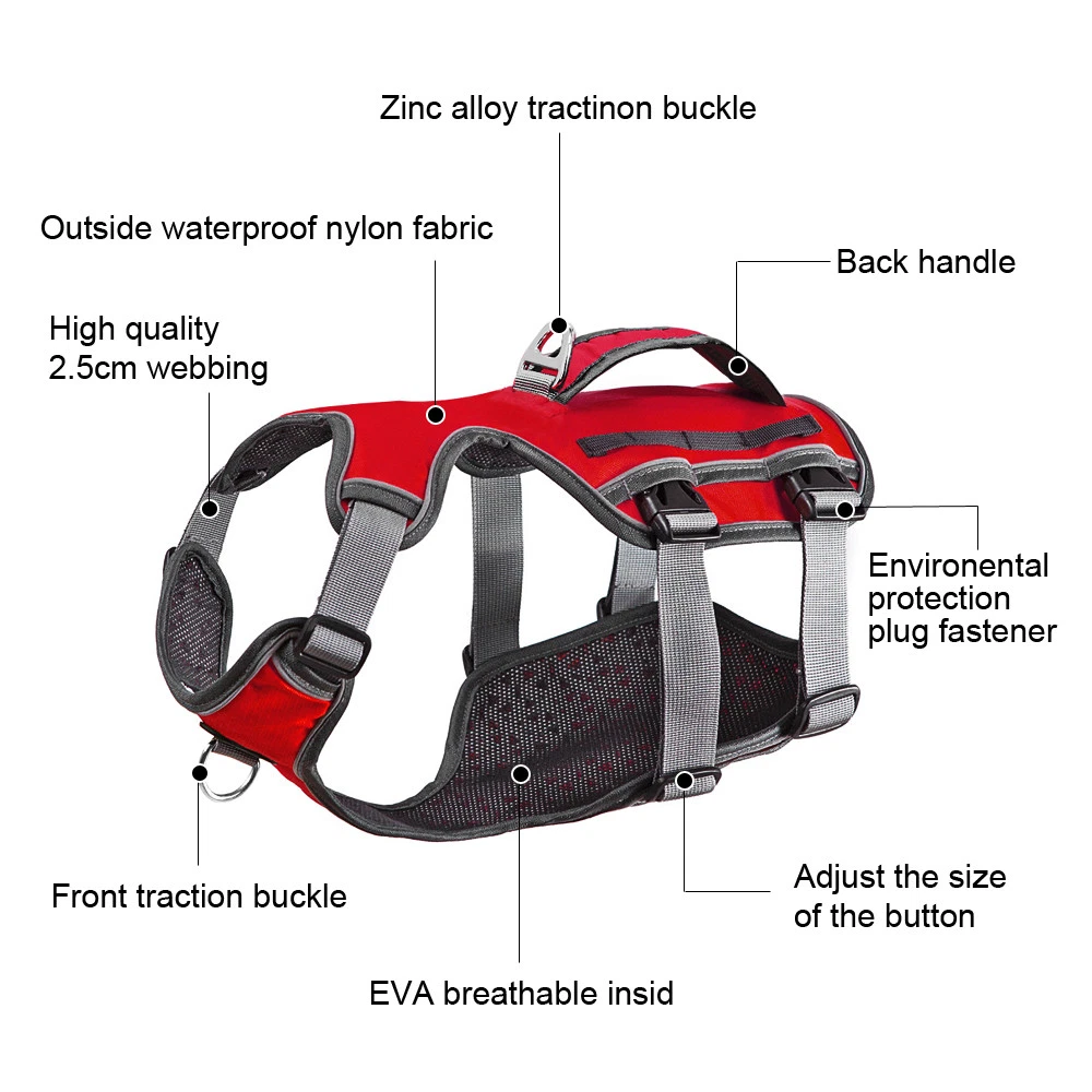 Dog Harness Reflective No Pull Quick Fit Large Dog Vest & Lift Handle Nylon Vest