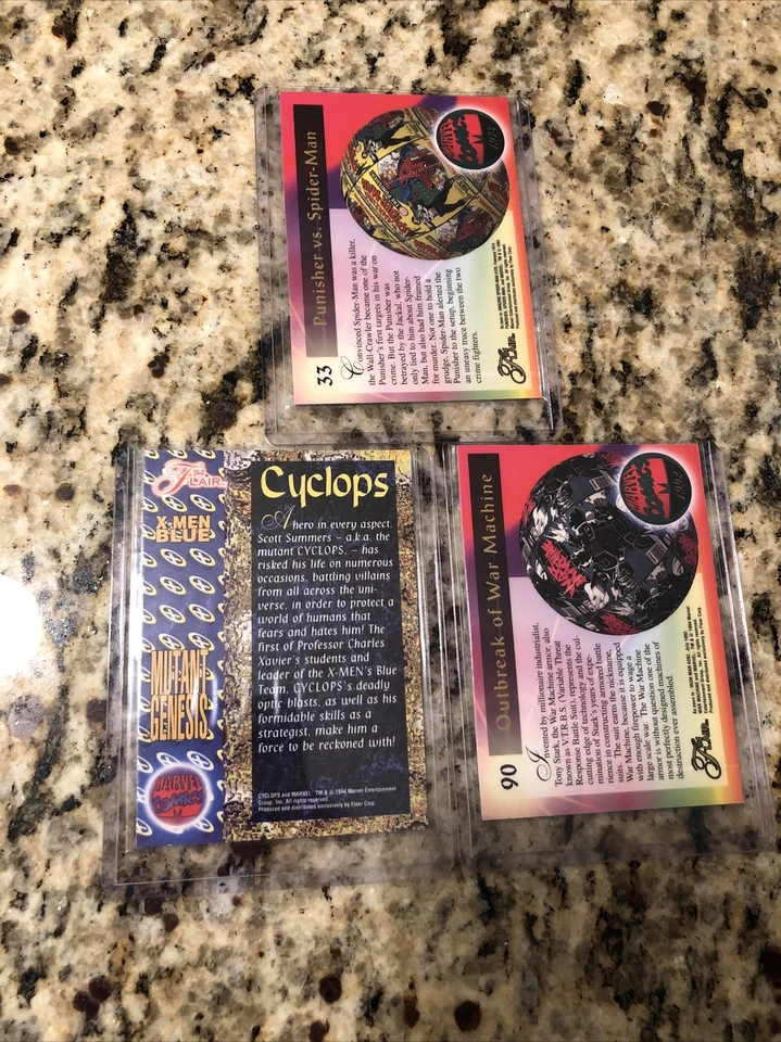 Marvel comic Card Lot Punisher War Machine Cyclops - Photo 2/2