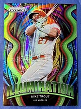 2022 Panini Prizm MIKE TROUT Illumination ☘️Lime Green Prizm /125 SSP Angels MVP
