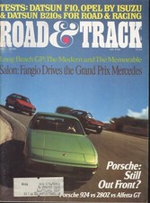 1976 Road & Track Magazine: Porsche 924 vs 280Z vs Alfetta GT/Datsun F10