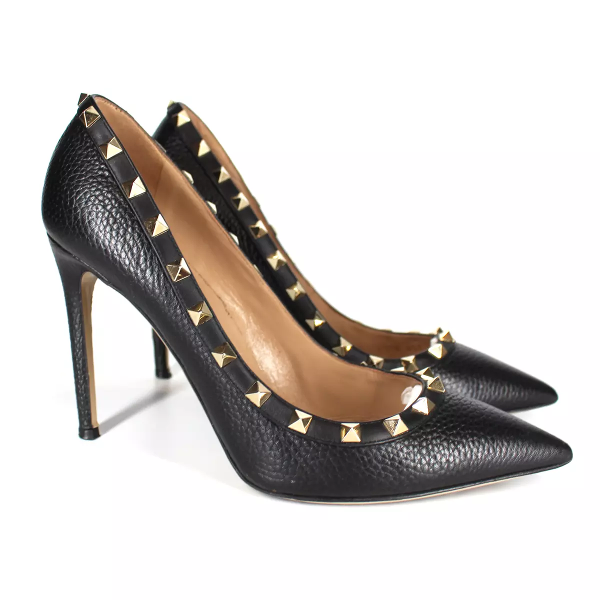 Black Gold Rockstud Pointed Stiletto 39.5 Shoe Garavani | eBay