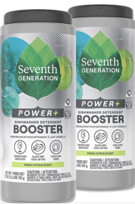 Seventh Generation Power + Dishwasher Detergent BOOSTER Fresh Citrus Powder 2-Pk