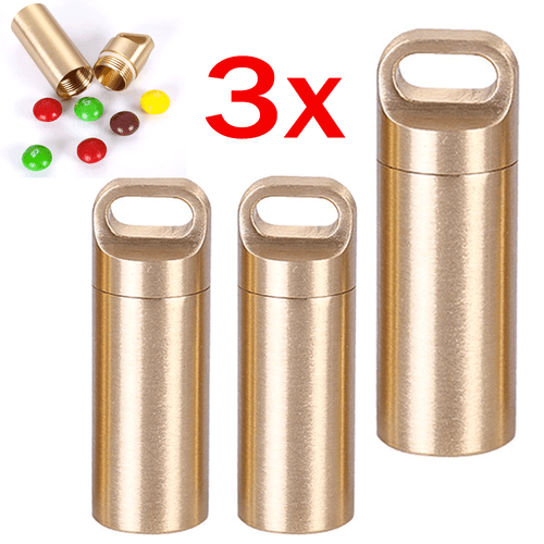 3X Survival EDC Waterproof Pill Box Case Capsule Seal Bottle Container Bottle - Picture 1 of 7