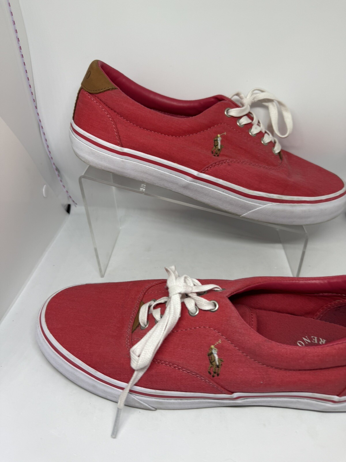 PONY Sneakers uomo Thorton tela twill Polo Ralph Lauren rosso taglia 10 5 D