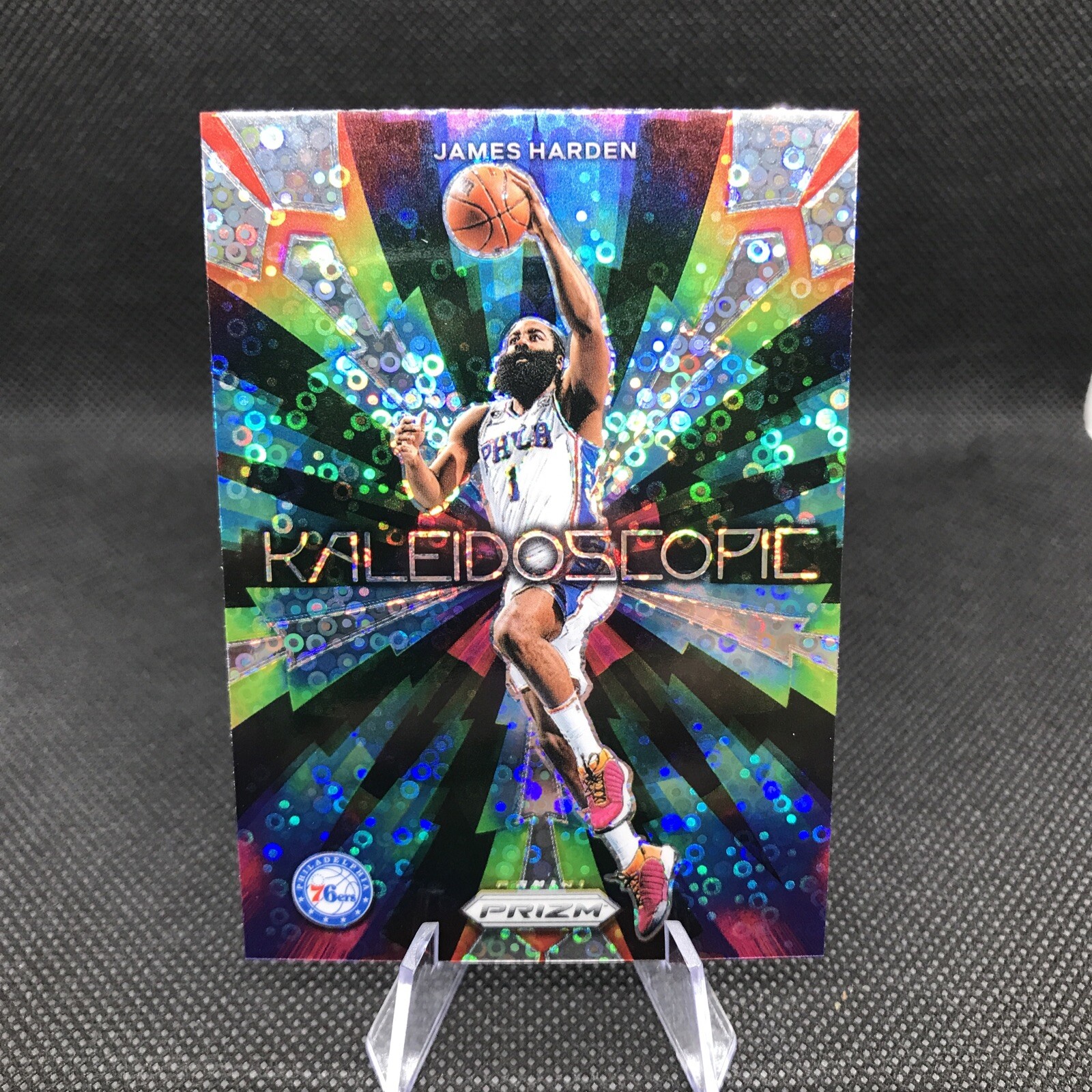 2023-24 Panini Prizm Fast Break James Harden Kaleidoscope Disco Silver 76ers 15