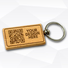 Custom Laser Engraved QR Code Wood Keychain Personalized Perfect for Businesses