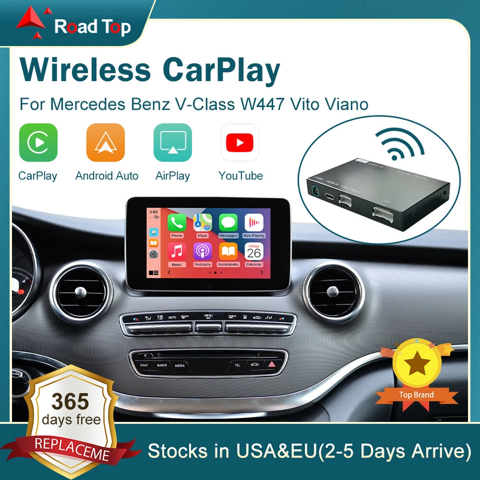 Wireless CarPlay Android Auto Für Mercedes Benz V Class W447 Vito Viano NTG5.0 - Bild 2 von 4