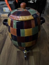 Beverage Crock With Lid Tabletops Gallery Caracas With Spout Hand Painted