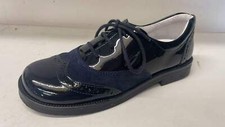 Bo-Bell Childrens Oliwia Leather Suede Lace School Shoes Navy Blue